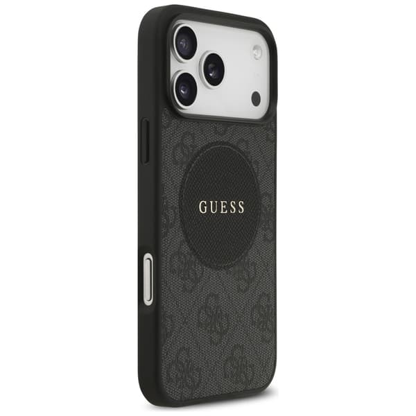 Guess 4G Circle Classic Logo MagSafe-etui til iPhone 17 Pro Max, sort