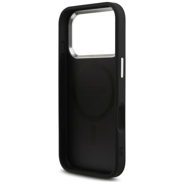Guess 4G Triangle Logo MagSafe-etui til iPhone 17 Pro, sort sølv