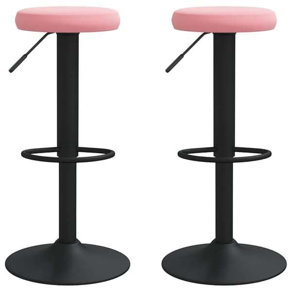 vidaXL Barstolar, set om 2, rosa, klädda i sammet