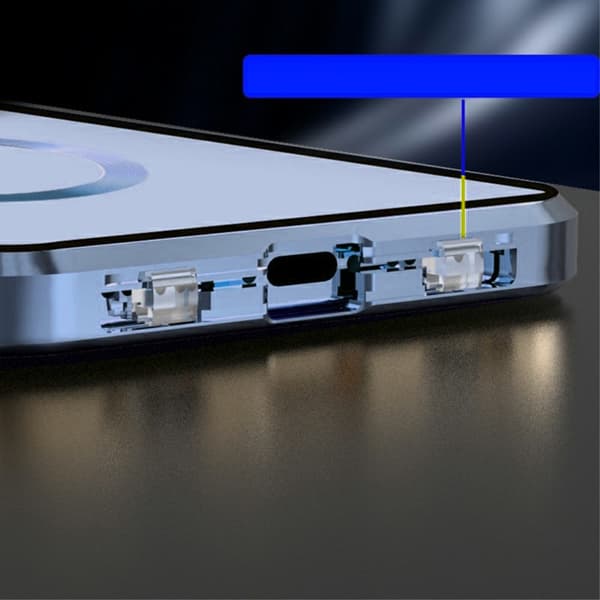 Magnetisk dobbeltglas MagSafe-cover til iPhone 15 Pro Max, blå