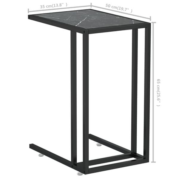 vidaXL computer sidebord sort marmor 50x35x65 cm
