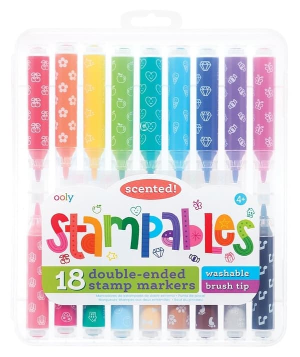 Stampables duftende tuscher med stempler, 18 farver