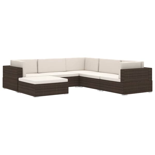vidaXL Centersofa med hynde, 1 stk., polyrattan, grå