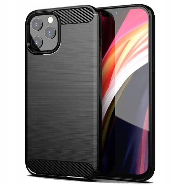 Etui til IPHONE 11 Pro Max CARBON BAGSIDER SORT COVER + GLAS
