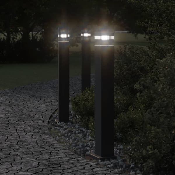 vidaXL udendørs gulvlampe sort 80 cm aluminium