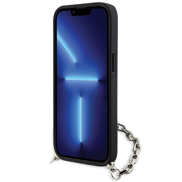 Karl Lagerfeld Saffiano Monogram Chain-etui til iPhone 14, Sort