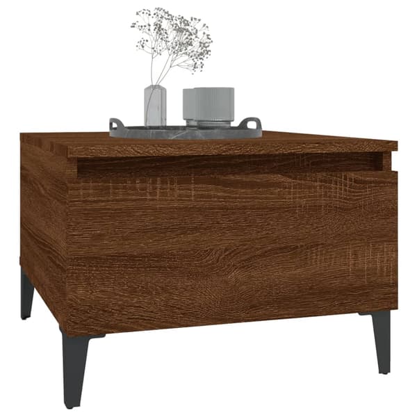 vidaXL sidebord brunt egetræ 50x46x35cm træbaseret materiale