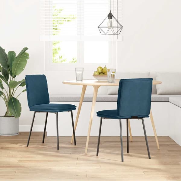 vidaXL Ruokatuolit, 2 kpl, sininen sametti