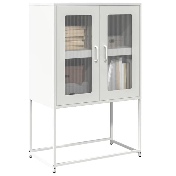 vidaXL kommode hvid 68x39x107 cm stål