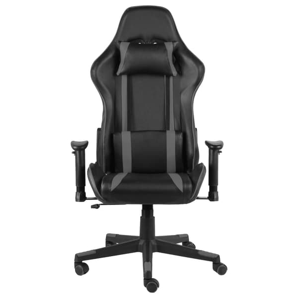 vidaXL Snurrstol för spel, grå, PVC