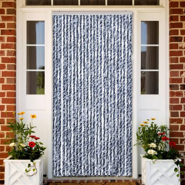 vidaXL Flugnät blå, grå och vit 100x220 cm chenille