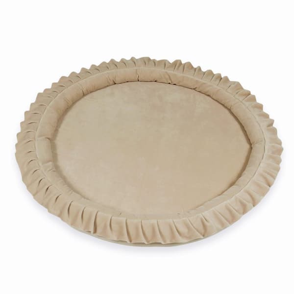 Redemåtte 120 cm til børn, fløjlsblød beige
