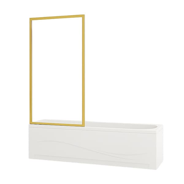VESTON 1-vingad badkarsskärm 90x150 fix guld