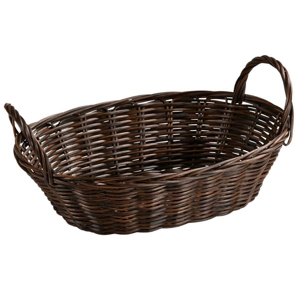 Oval korg för bröd och frukt, brun
