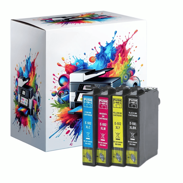 4x blækpatroner til Epson GP-E502XL CMYK GP