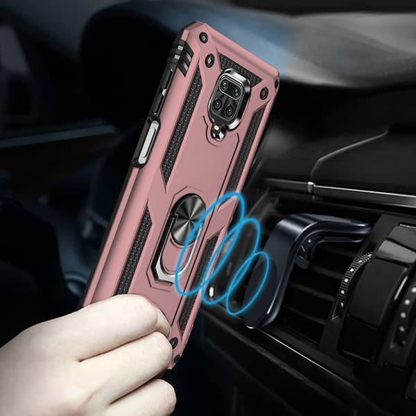 Pansarskal för Xiaomi Redmi Note 9S / 9 Pro, Nox Case Ring, rosa