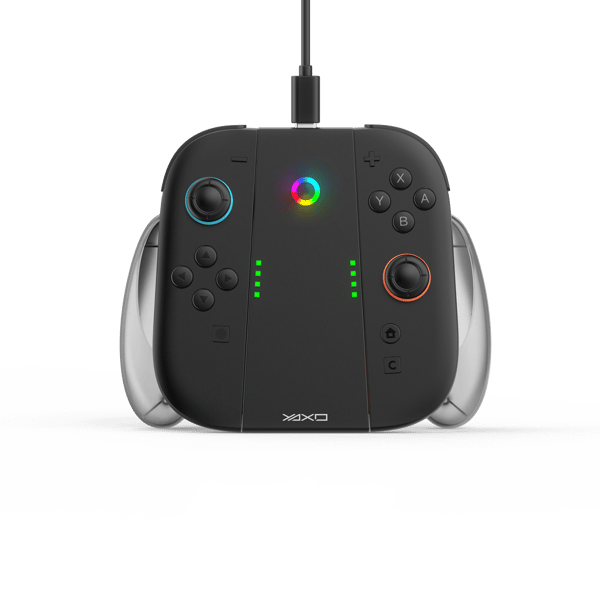 Yaxo Joy-Con Charge Grip SET för NS2 Techno Black