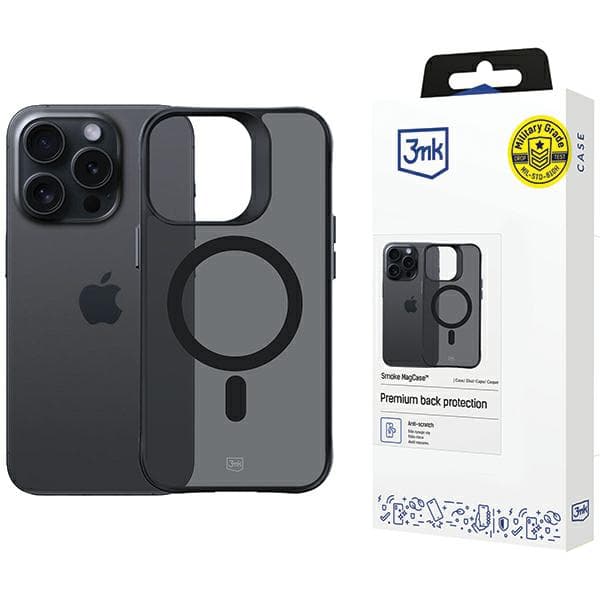 3MK Smoke MagCase -kotelo iPhone 15 Pro Maxille