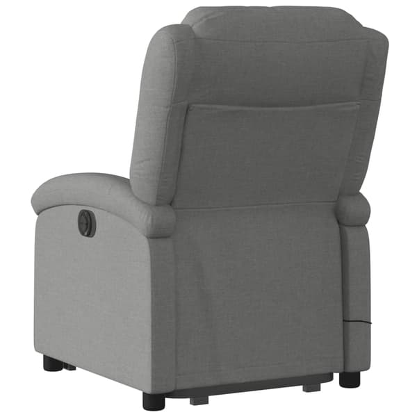 vidaXL Lyftbar massagefåtölj mörkgrå tyg