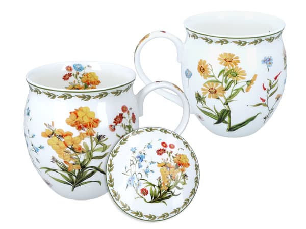 Fatmugg med lock - Vildblommor (CARMANI)