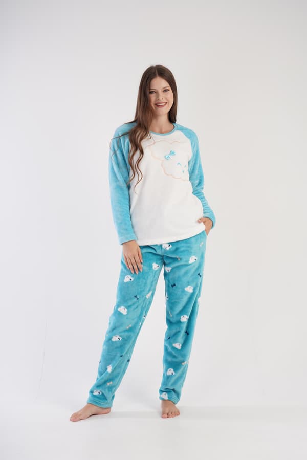 Dam vinterplyschpyjamas S 36 varm tjock