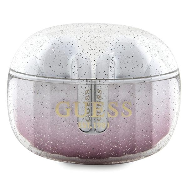 Guess Bluetooth Glitter Gradient TWS In-Ear Hovedtelefoner + Dockingstation, Pink