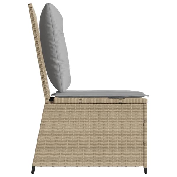 vidaXL Trädgårdsstol med dynor, beige, polyrotting