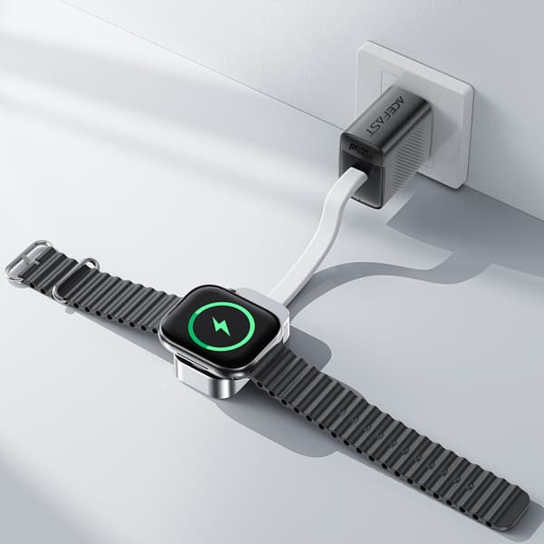 Trådløs oplader til Apple Watch 5W - sølv