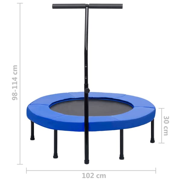 vidaXL Fitnesstrampolin med handtag och säkerhetskåpa 102 cm
