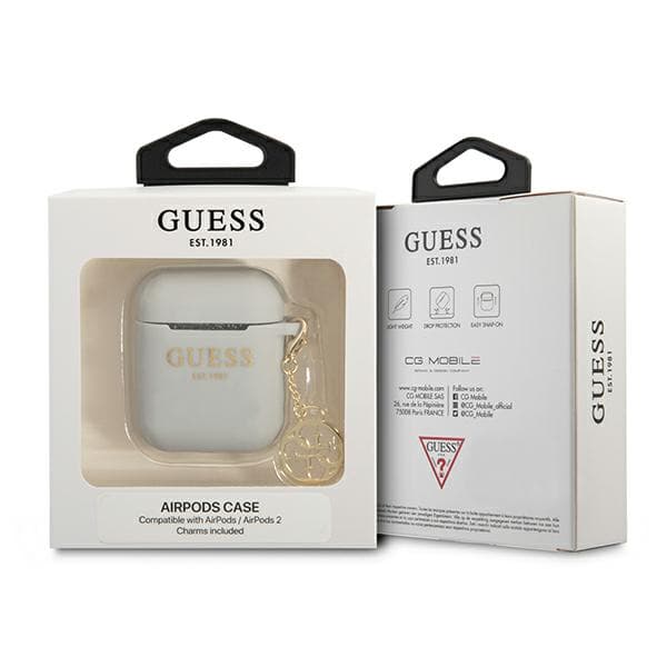 Guess Silicone Charm 4G Collection etui til AirPods 1/2, grå/grå