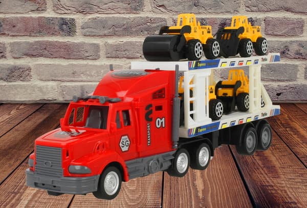 Suuri RC-hinausauto + 4 työmaa-autoa U953