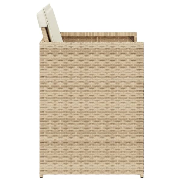 vidaXL Trädgårdsstolar med dynor, set om 4, beige, polyrotting