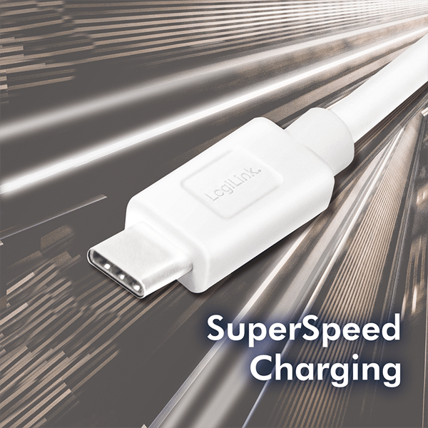 USB 3.2 Type-C til USB-A kabel, hvid, Gen1, 1,5 m, Logilink