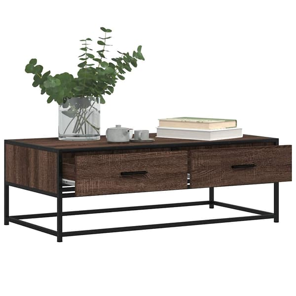 vidaXL sofabord brunt egetræ 100x50x35 cm