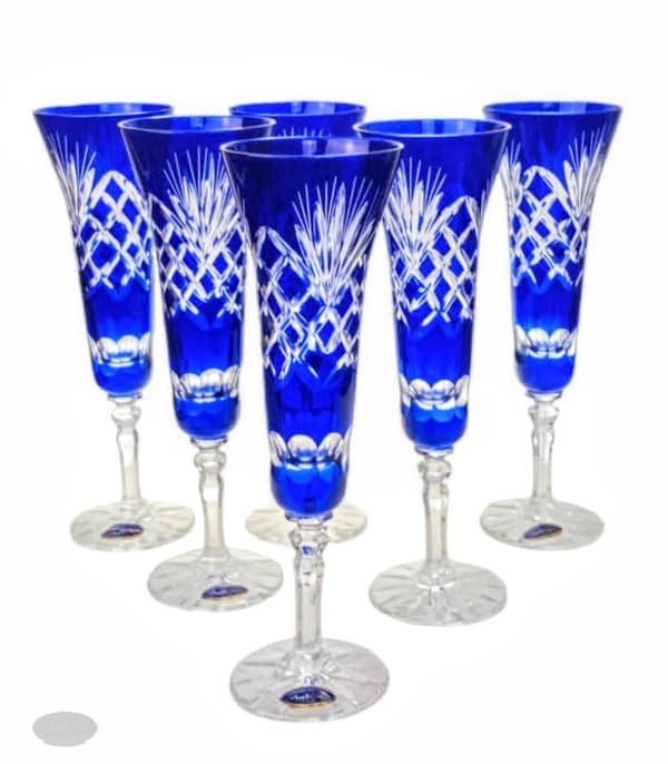 Koboltkrystal Champagneglas 170ml Ananas