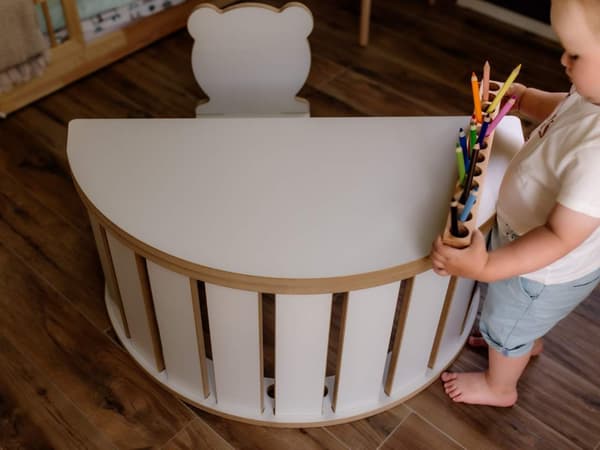 Montessori gungstolsplatta, vit