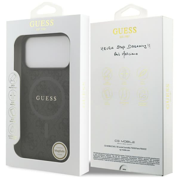 Guess 4G Ring Classic Logo MagSafe-etui til iPhone 17 Pro Max, sort