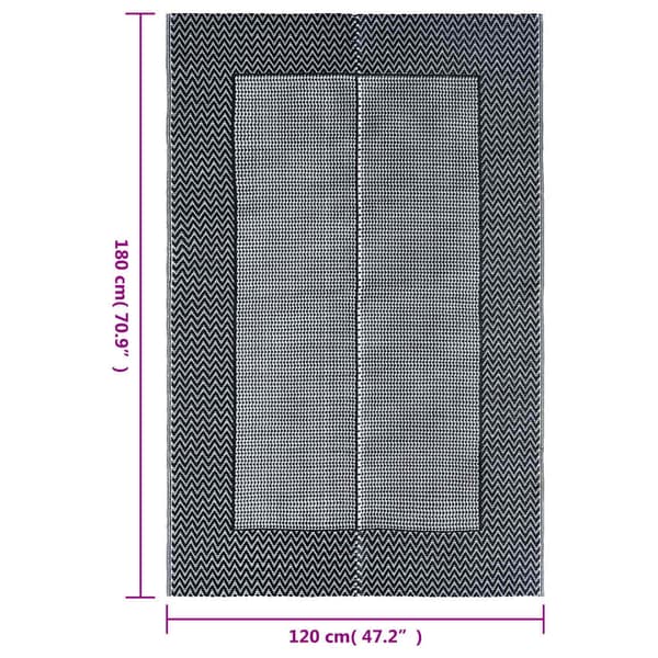 vidaXL udendørs tæppe, grå, 120x180 cm, PP
