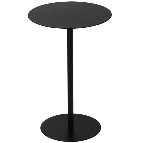 Rundt metal sidebord, sort