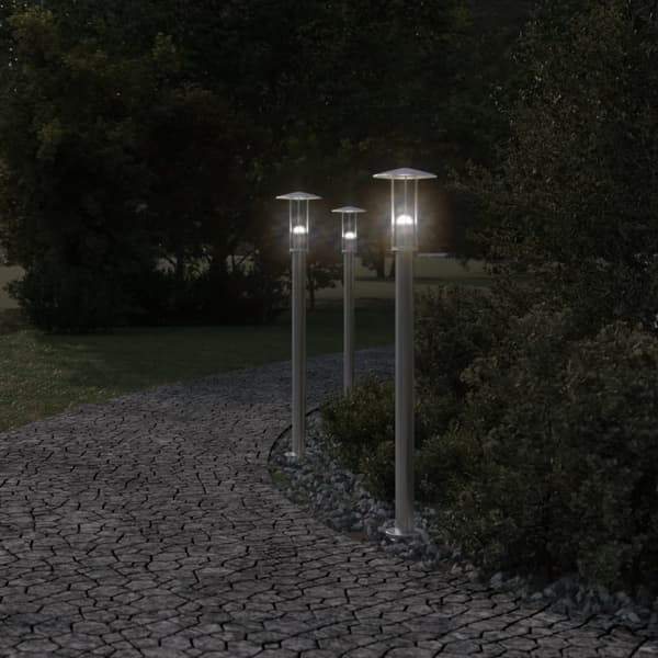vidaXL havelamper, 3 stk., sølv, 100 cm, stål
