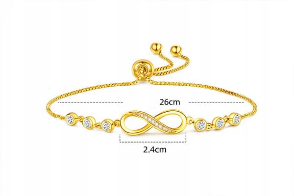 Guld Infinity Armbånd med Kæder og Krystaller til Gave