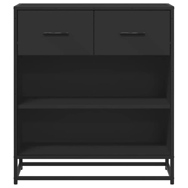 vidaXL kommode, sort, 68x35x76 cm, træ og metal