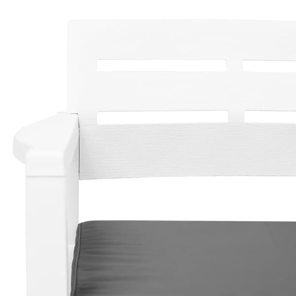 vidaXL 3-delat trädgårdsmöbelset, plast, vit
