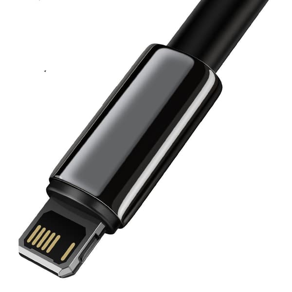 Stærkt flettet USB-kabel til iPhone Lightning 2.4 A 2 m sort