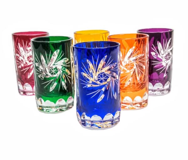 Farverige krystalglas til vodka 30ml Oliwka Grinder