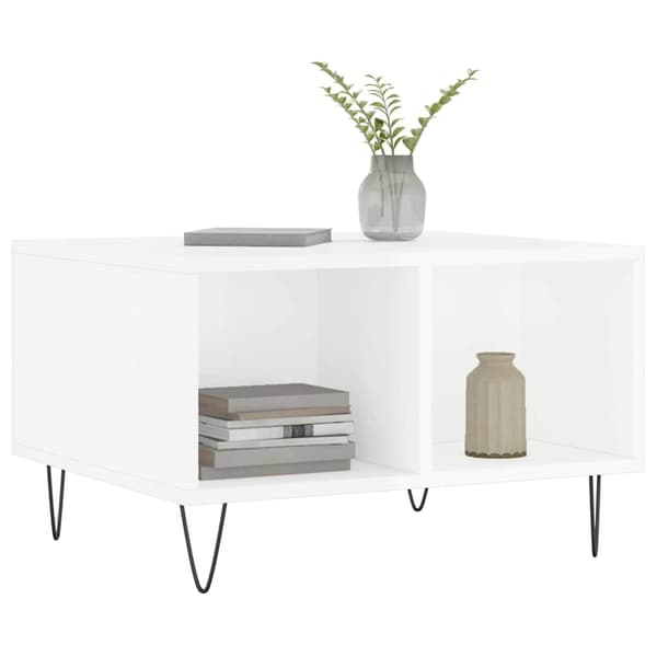 vidaXL Soffbord högglansvitt 60x50x36,5 cm