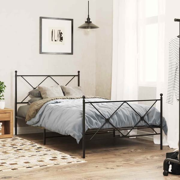 vidaXL metalsengegavl sort 107 cm