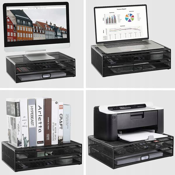 Metallorganisatör, elegant metallställ för datorskärm