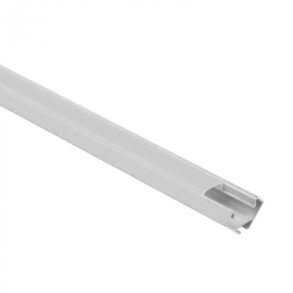 Vit LED-listprofil i hörnet + frostat ändlock 1m Ecolight