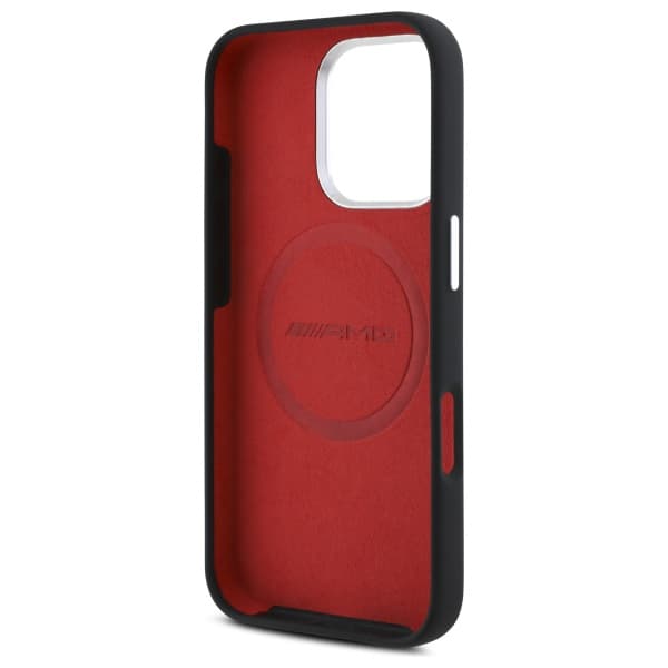 AMG Silicone Graphics MagSafe -kotelo iPhone 16 Pro Maxille, musta